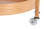 DKD Home Decor Camarera de Bambú e Inox con 3 Estantes y Ruedas