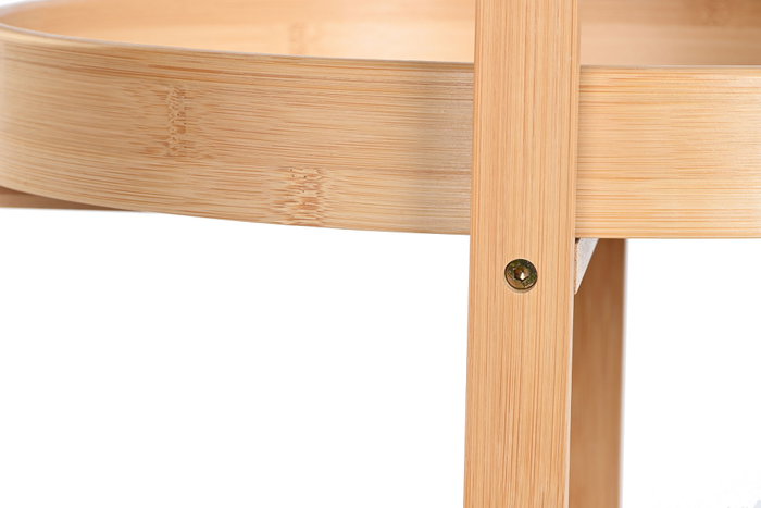 DKD Home Decor Camarera de Bambú e Inox con 3 Estantes y Ruedas