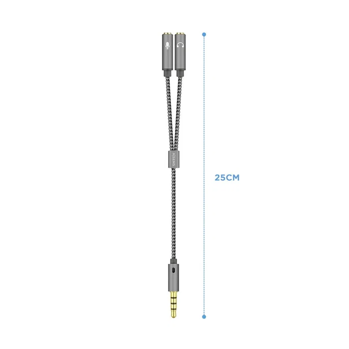 Aisens Cable Adaptador Audio Jack 3.5mm Macho a 2x Hembra 3.5mm Gris 25cm Aisens Cable Adaptador Audio Jack 3.5mm Macho a 2x Hembra 3.5mm Gris 25cm