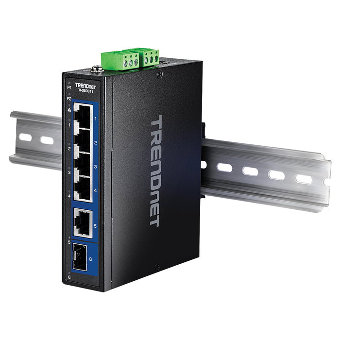 TRENDnet TI-G50611 Switch Industrial 6 Puertos 2.5G Ethernet con 1 Puerto 10G y SFP+, No Administrado, Montaje en Carril DIN