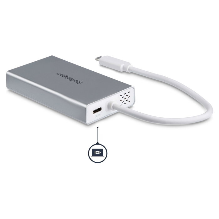 StarTech.com Adaptador Multipuertos USB-C con HDMI 4K y Ethernet Gigabit, Blanco StarTech.com Adaptador Multipuertos USB-C con HDMI 4K y Ethernet Gigabit, Blanco