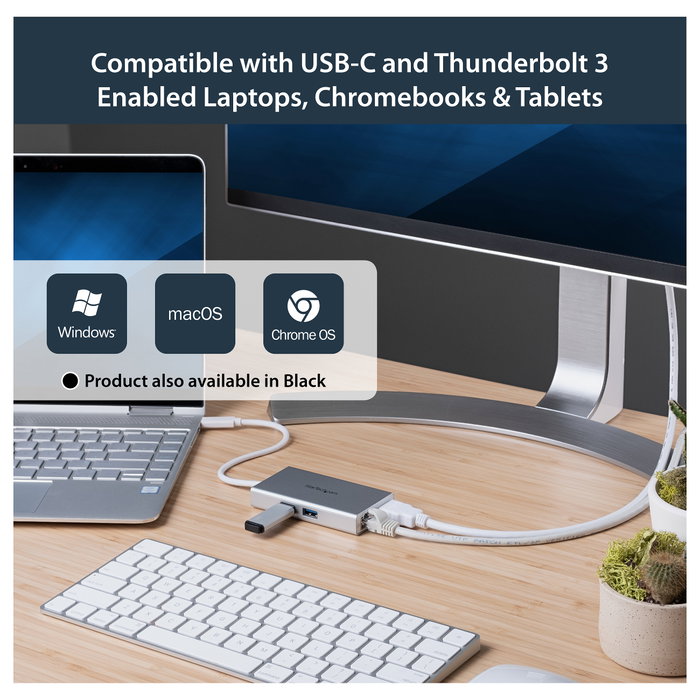 StarTech.com Adaptador Multipuertos USB-C con HDMI 4K y Ethernet Gigabit, Blanco StarTech.com Adaptador Multipuertos USB-C con HDMI 4K y Ethernet Gigabit, Blanco