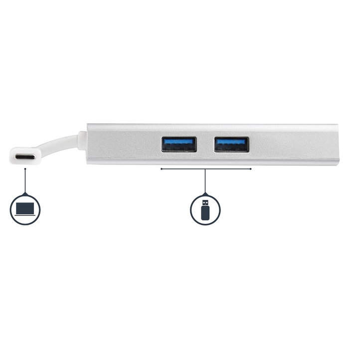 StarTech.com Adaptador Multipuertos USB-C con HDMI 4K y Ethernet Gigabit, Blanco StarTech.com Adaptador Multipuertos USB-C con HDMI 4K y Ethernet Gigabit, Blanco