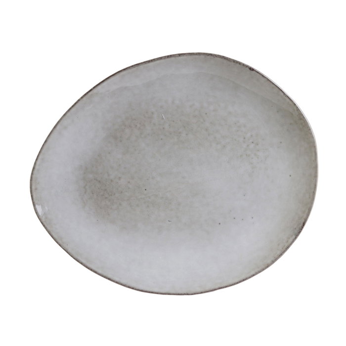 Home Deco Factory Plato Gres Arena 22 cm Colección Natural - Plato de Piedra Irregular para Mesa 22x18 cm
