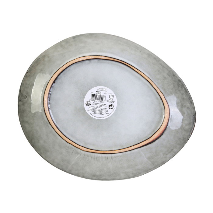 Home Deco Factory Plato Gres Arena 22 cm Colección Natural - Plato de Piedra Irregular para Mesa 22x18 cm