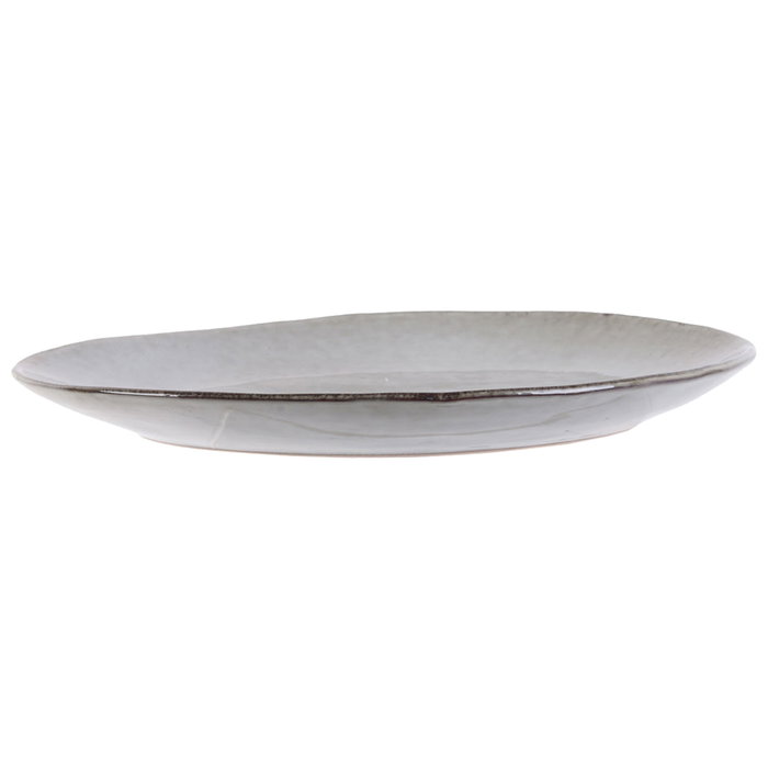 Home Deco Factory Plato Gres Arena 22 cm Colección Natural - Plato de Piedra Irregular para Mesa 22x18 cm