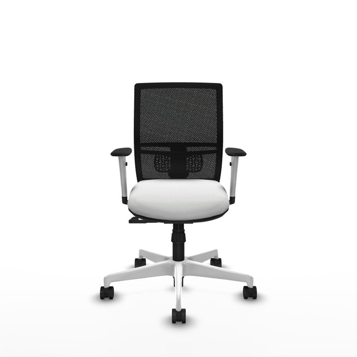 PIQUERAS Y CRESPO Silla de oficina Yunquera con mecanismo Sincro, Blanco y Negro PIQUERAS Y CRESPO Silla de oficina Yunquera con mecanismo Sincro, Blanco y Negro