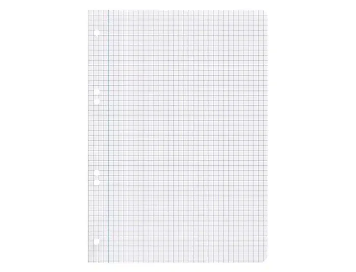 Liderpapel Recambio A5 100 Hojas 75g Cuadro 6mm con Margen y 6 Taladros