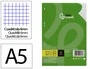 Liderpapel Recambio A5 100 Hojas 75g Cuadro 6mm con Margen y 6 Taladros