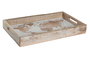 DKD Home Decor Bandeja Decorativa Mango Mapamundi Marrón