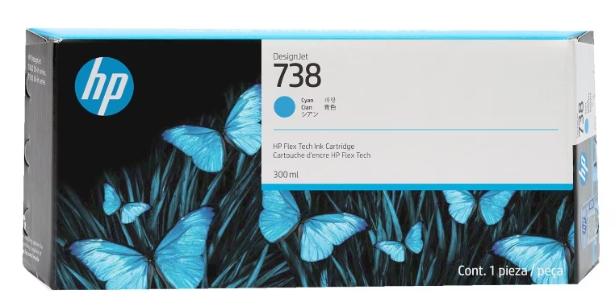 HP Cartucho de tinta DesignJet 738 Cian 300 ml