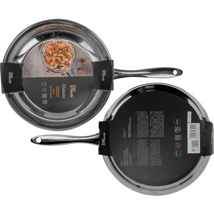 Cosy & Trendy 2803315 Sartén de Acero Inoxidable - Diámetro 28 cm - Todas las Fuentes de Calor Incluida Inducción