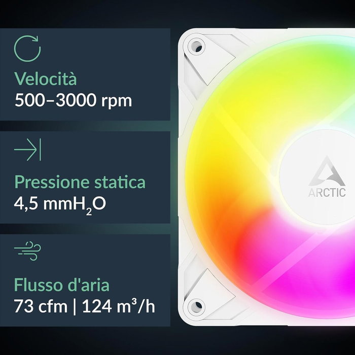 Arctic P12 Pro Reverse A-RGB 12cm Blanco