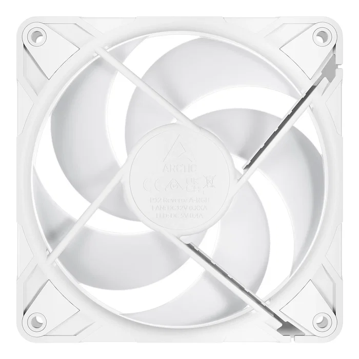 Arctic P12 Pro Reverse A-RGB Ventilador PC 12 cm Blanco 124 m³/h PWM FDB 1 Unidad