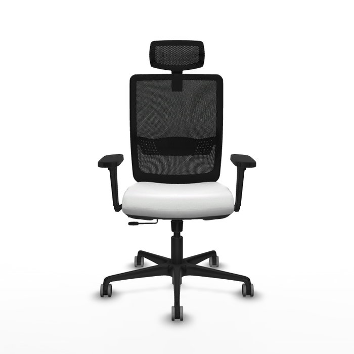 PIQUERAS Y CRESPO Silla de oficina Haches con mecanismo Sincro/Traslack, Blanco y Negro