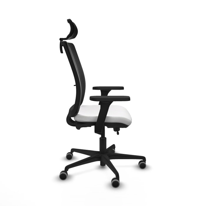 PIQUERAS Y CRESPO Silla de oficina Haches con mecanismo Sincro/Traslack, Blanco y Negro
