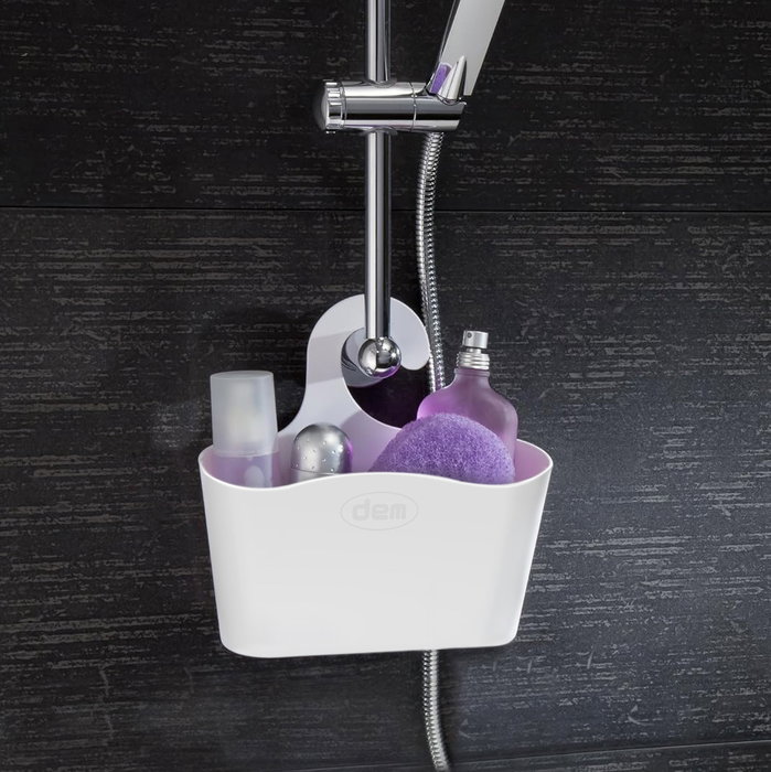 Inde Cesta Multiusos Plástico para Ducha 26 cm Largo x 8.5 cm Ancho x 14.5 cm Alto (12 Unidades)