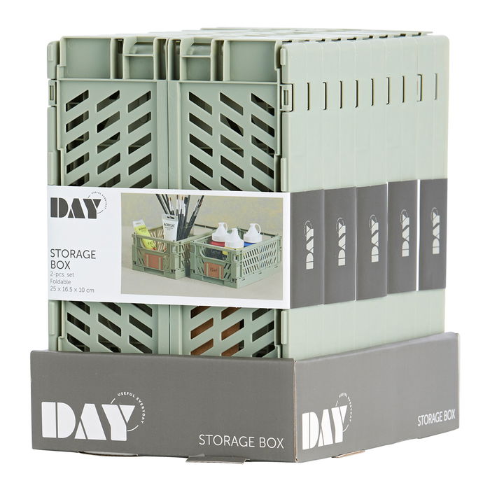 Day Juego De 2 Cajas Plegables 25x16,5 cm Color Verde Musgo