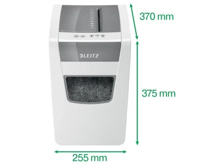 Leitz Destructora de Documentos IQ Slim Home Office, Capacidad Corte 10 Hojas, Partículas, Nivel Seguridad P4, Antiatascos, Silenciosa, Oficina Doméstica