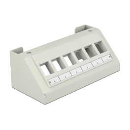 DeLOCK Panel de parcheo Keystone Multimedia 6 puertos gris