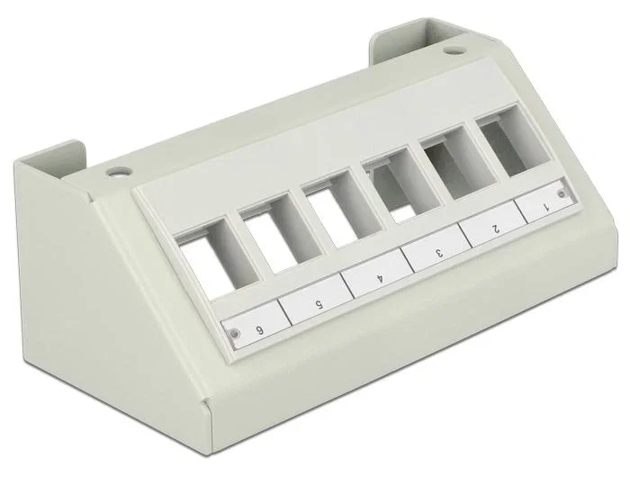 DeLOCK Panel de parches multimedia Keystone 6 puertos gris