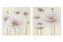 DKD Home Decor Set de 2 Cuadros Lienzo MDF Amapolas 80x80x2,8 cm