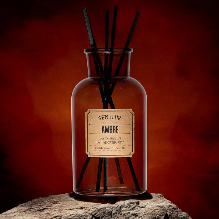 Home Deco Factory Difusor Con Barritas 500 ml Colección Apothicaire - Almizcle Blanco, Flor de Algodón, Ámbar