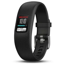 Garmin Vivofit 4 Pulsera de Actividad Negra, Pantalla MIP 0.61", Resistente al Agua, Seguimiento de Actividad y Sueño, Bluetooth, Batería Hasta 1 Año, Talla L (148-215 mm)
