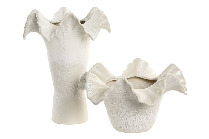 DKD Home Decor Jarrón Shabby Blanco Cerámica 30 x 18 x 30 cm DKD Home Decor Jarrón Shabby Blanco Cerámica 30 x 18 x 30 cm