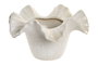 DKD Home Decor Jarrón de Cerámica Ondulado Blanco 30x30x18 cm