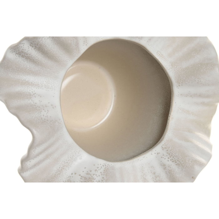 DKD Home Decor Jarrón de Cerámica Ondulado Blanco 30x30x18 cm