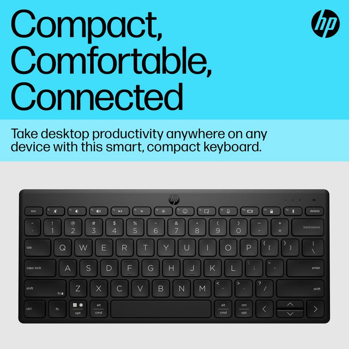 HP 355 Teclado Compacto Inalámbrico Multi-dispositivo Portugués para Escritorio y Portátil