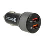 Navilock Adaptador de Carga para Coche con 2 x USB Tipo-A y Qualcomm Quick Charge 3.0