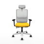 PIQUERAS Y CRESPO Silla de oficina Haches Amarillo y Blanco