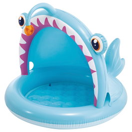 Intex Piscina Infantil Angler Fish 58400/58419Np Hinchable 127x102x86 Cm con Parasol 3D para Bebés +12 Meses