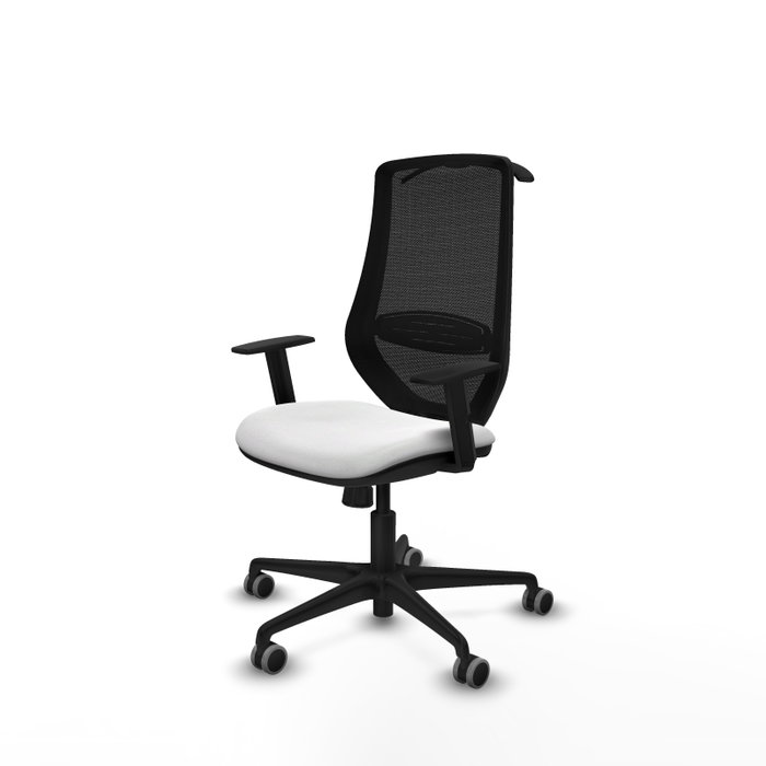 PIQUERAS Y CRESPO Silla de oficina Mardos con mecanismo Sincro, Blanco y Negro