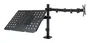 Unykach Soporte de Mesa UK1420 (UK710202) Brazo Articulado para Monitor de 10"-32" con Base para Portátil hasta 15.6" - Giratorio 360°, Ajuste de Altura, VESA 100x100 mm, Negro