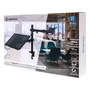 Unykach Soporte de Mesa UK1420 (UK710202) Brazo Articulado para Monitor de 10"-32" con Base para Portátil hasta 15.6" - Giratorio 360°, Ajuste de Altura, VESA 100x100 mm, Negro