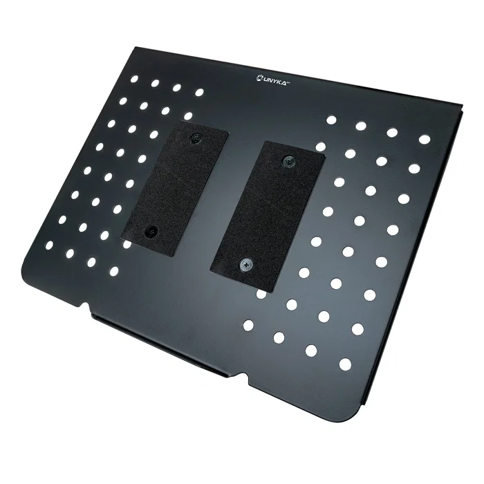 Unykach Soporte de Mesa UK1420 (UK710202) Brazo Articulado para Monitor de 10"-32" con Base para Portátil hasta 15.6" - Giratorio 360°, Ajuste de Altura, VESA 100x100 mm, Negro