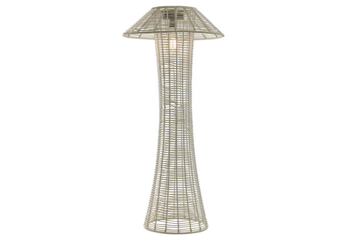 DKD Home Decor Lámpara Solar Terraza Y Jardín Blanco 35 x 76 x 35 cm