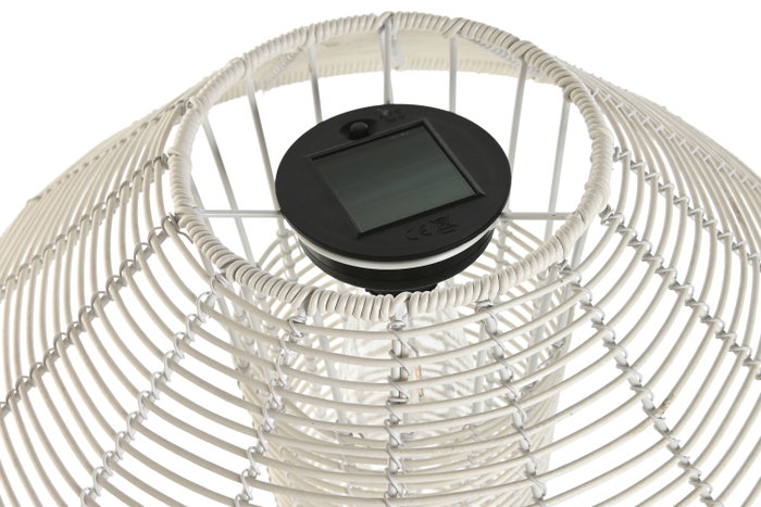 DKD Home Decor Lámpara Solar Terraza Y Jardín Blanco 35 x 76 x 35 cm