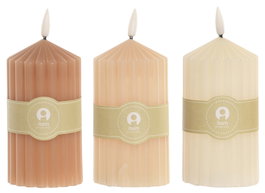 DKD Home Decor Vela Led Basicos Blanco Crudo 7 x 16 x 7 cm (6 Unidades)