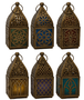 DKD Home Decor Farola Arabe Hamsa arbol de la vida Tribeca mandala Dorado Metal Cristal 6 x 10 x 6 cm (6 Unidades)