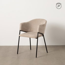 Silla Beige Tejido-Metal 54 X 60 X 78 cm (Set de 2)