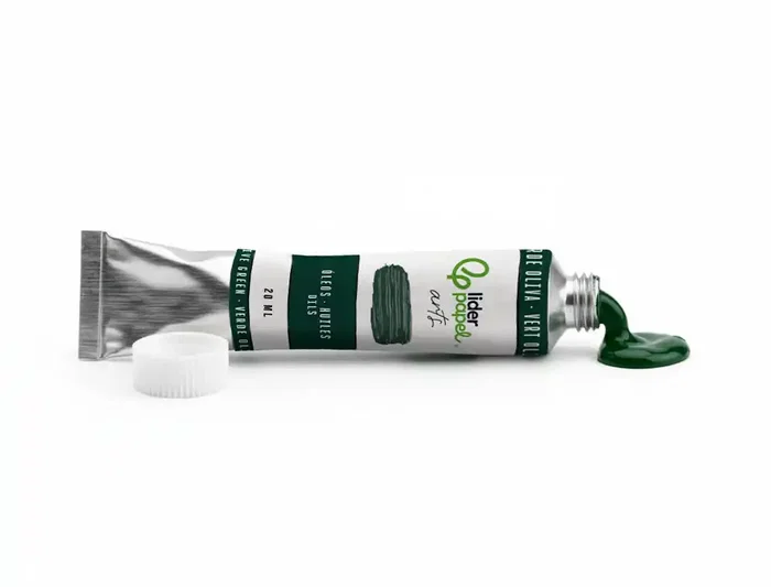 Liderpapel Pintura al Óleo Tubo de Aluminio 20 ml Color Verde Oliva
