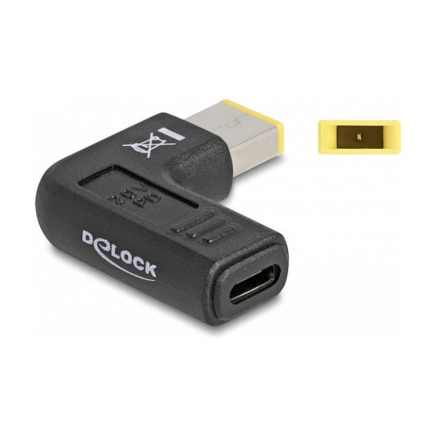 DeLOCK Adaptador para cable de carga de portátil USB Type-C™ a Lenovo 11,0 x 4,5 mm 90° DeLOCK Adaptador para cable de carga de portátil USB Type-C™ a Lenovo 11,0 x 4,5 mm 90°