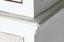 DKD Home Decor Vitrina de Cristal Estilo Romántico con 3 Cajones y 4 Puertas - Color Blanco y Natural - Dimensiones 180 x 45 x 220 cm (Ancho x Fondo x Alto)