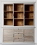 DKD Home Decor Vitrina de Cristal Estilo Romántico con 3 Cajones y 4 Puertas - Color Blanco y Natural - Dimensiones 180 x 45 x 220 cm (Ancho x Fondo x Alto)