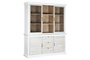 DKD Home Decor Vitrina de Cristal Estilo Romántico con 3 Cajones y 4 Puertas - Color Blanco y Natural - Dimensiones 180 x 45 x 220 cm (Ancho x Fondo x Alto)