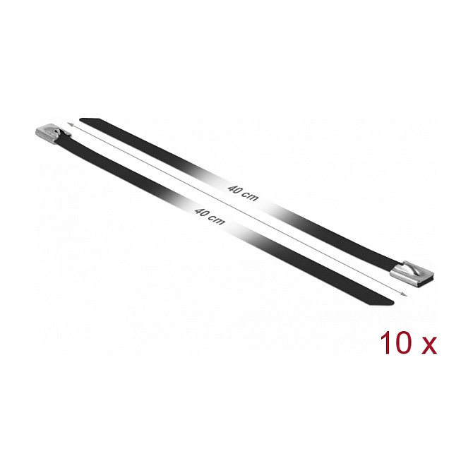 DeLOCK 18815 Bridas de Acero Inoxidable 400 x 7,9 mm Negro DeLOCK 18815 Bridas de Acero Inoxidable 400 x 7,9 mm Negro